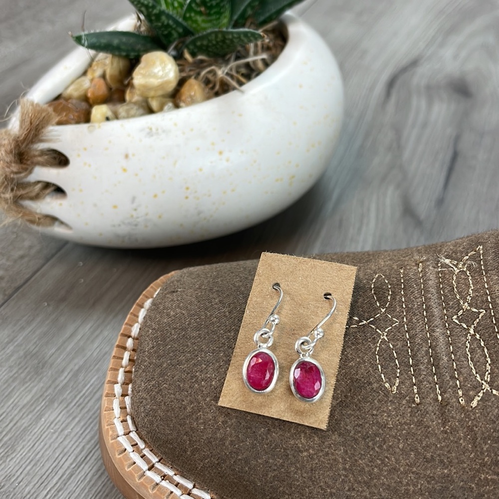 🍁Sterling Silver Agate Stone Drop Earrings🍁